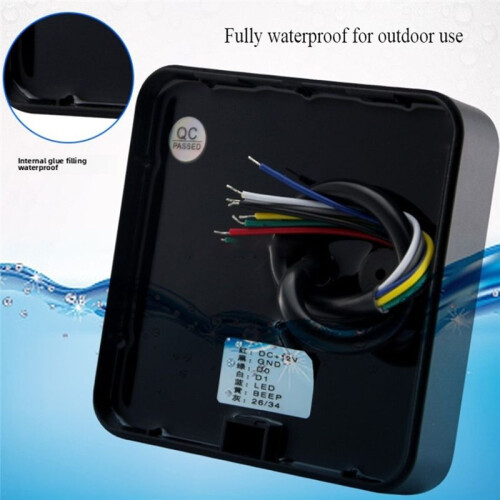 IP68 Waterproof Square Access Control Card Reader Wiegand 26/34 Bit Card Reader  Access Control MF 1