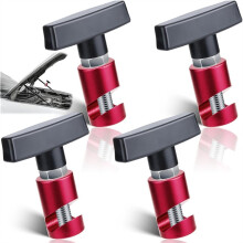 4 PCS Car Hood Prop Struts Clamp, Hood Strut Clamp, Car Lift Support Retaining Clip, for Tailgate Hatch Car Trunk (Red)