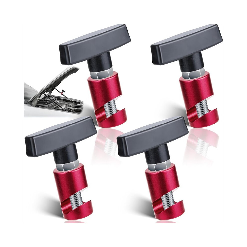 4 Pcs Car Hood Prop Struts Clamp, Hood Strut Clamp, Car Lift Support Retaining Clip, For Tailgate Hatch Car Trunk (Red) Red 6131186966591