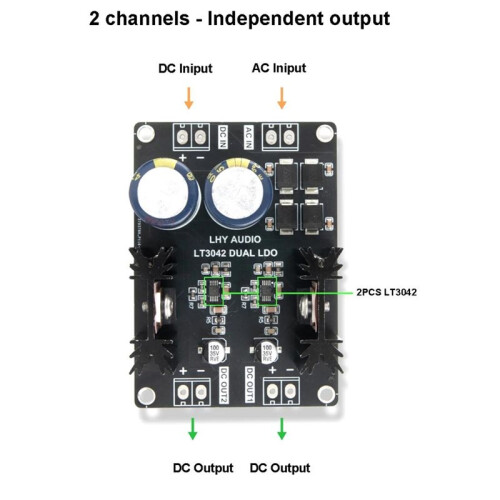 Dual LT3042 Low Noise Linear Regulator Power Supply PSU 5V 12V 15V for Decoder Class A Amplifier 15V 2