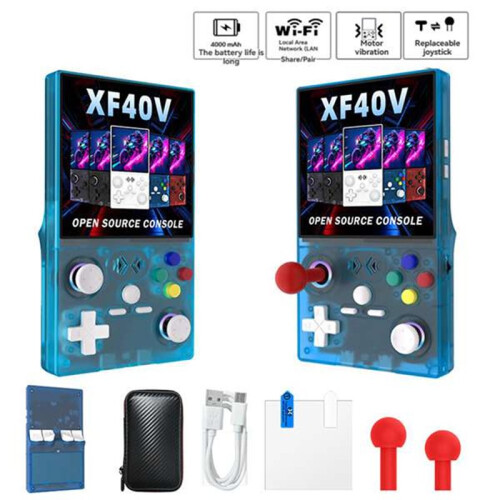 XF40V Handheld Video Game Console 4.0inch IPS Screen Linux OS WiFi GamePad RGB Light Effect Supports 30+ Emulators A 1