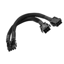Dual-GPU-Stromadapterkabel (6-Polige Buchse auf 8-Poligen Stecker), Geflochtenes, Ummanteltes 20-Cm-Stromkabel