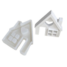 Home Candle Resin Mold House with Chimney Silicone Mould-     L