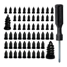60 PCS Tire Repair Rubber Nails, Reliable Screw in Tire Repair Plugs with A Screwdriver, Tire Repair Screws