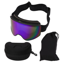 Gafas de esquí con lentes de doble capa, protección UV, diseño antivaho y sin montura para hombre y mujer, compatibles con OTG y resistentes al