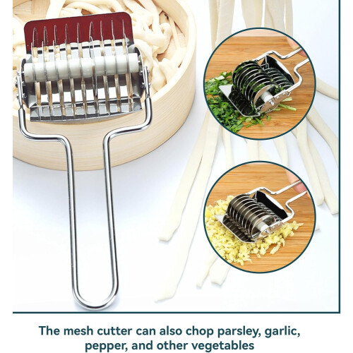 Pasta Dough Cutter Stainless Steel Manual Grid Roller Spaghetti Noodle Machine 1
