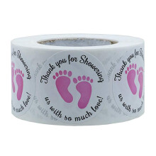 Elegante festgaver, kjønnsnøytrale takkeklistremerker til babyshower med fotavtrykkdesign for minneverdige feiringer