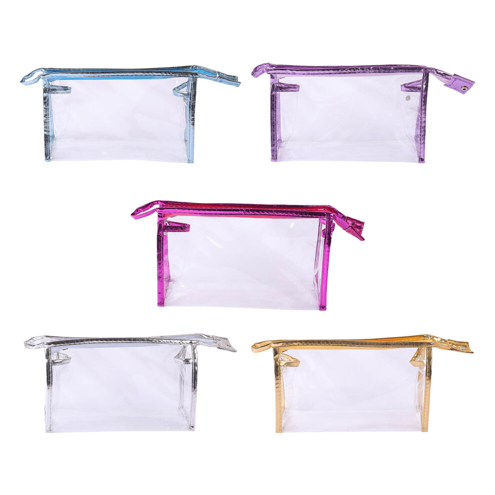 Versatile Storage, Practical Transparency Transparent Cosmetic Bag, Rose Red Multifunctional Use Easy Clean for Cosmetics, Glasses, Chargers, Headphon