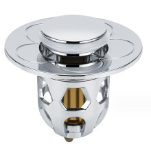 Tapón de desagüe para lavabo de baño, cesta antibloqueo integrada para un drenaje sin problemas, mecanismo de drenaje rápido que garantiza un