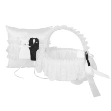 Romantici cestini di fiori da sposa per damigelle, realizzati a mano con pizzo, perle e decorazioni a balze, cestini eleganti con manico robusto per
