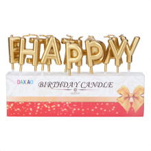 Elegant Metallic Birthday Candles Gold Glitter Smoke Free Long Lasting Premium Quality With Unique Heart Curve Letter Designs Stylish Cake Decorations