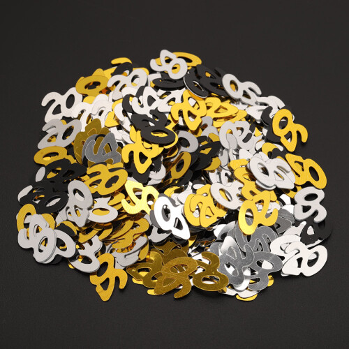 Γκλίτερ κομφετί για είδη πάρτι, μεταλλική λάμψη με αραβικούς αριθμούς, ελαφριά 1