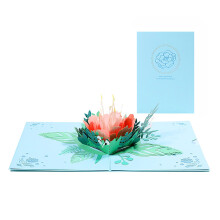 Handmade 3d Greeting Cards, 3D Pop-up Cards Floral Design Greeting Card with Realistic Paper Bouquet, Flower Basket Pop Up Card for Birthday Mother's