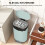 Homcom HOMCOM Slim Rectangular Pedal Bin with Soft-Close Lid, 30L Kitchen Bin Green 3