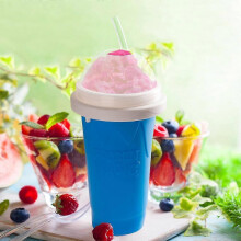 (As show, One size) Smoothies Cup Eco-friendly Double Layer Silicone Slushy Ice Cream Maker For Home,green,,aespa