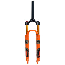 Mountain bike magnesium alloy fork, 26', 120mm travel, straight tube, orange