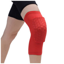 Women's Leg Warmers Honeycomb Knee Pads Basketball Sports Knee Pads Volleyball (Red, XXL)