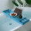 Retractable Bathtub Tray with Adjustable Shower Caddy for Bathroom Storage Shelf Rack Blue 4