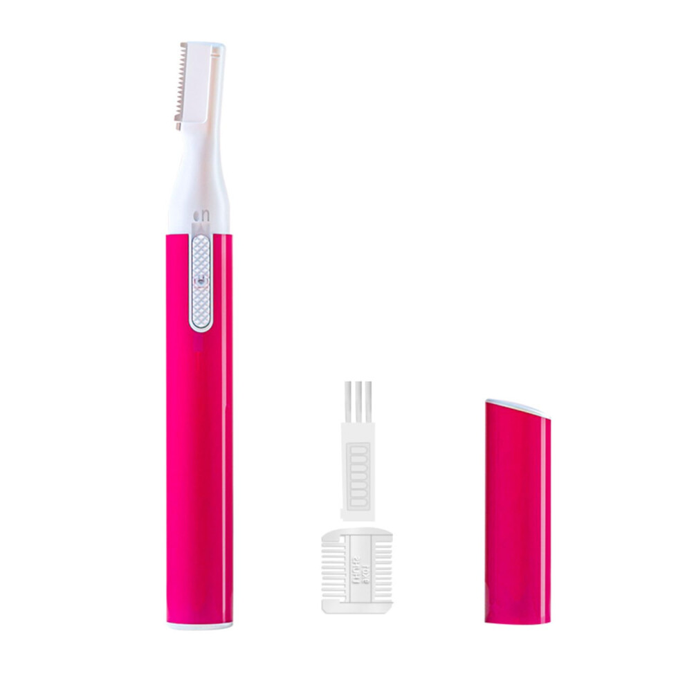Red Rechargeable Eyebrow Trimmer And Facial Hair Remover For Women Painless Multiarea Shaving