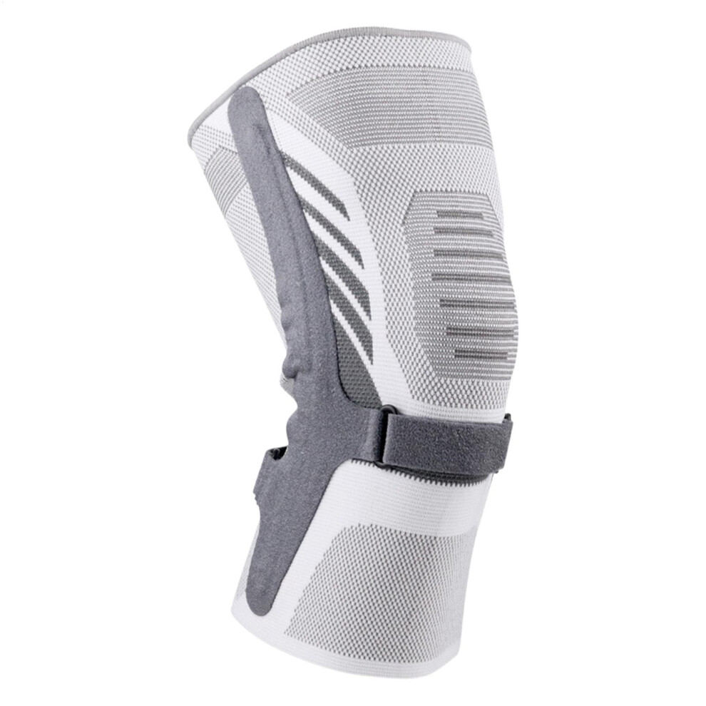 Soft knee support breathable compression sleeve for hiking, training, recovery, light gray size L