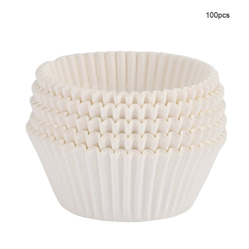 Φύλλα για cupcakes, τυπικού μεγέθους, κύπελλα ψησίματος, λευκά, κατάλληλα για φούρνο