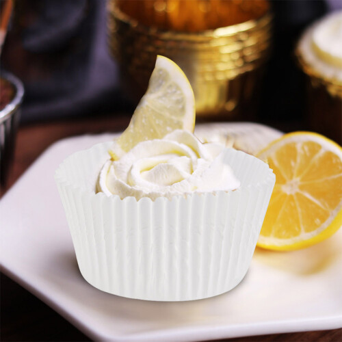 Φύλλα για cupcakes, τυπικού μεγέθους, κύπελλα ψησίματος, λευκά, κατάλληλα για φούρνο 2