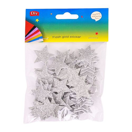 Adhesive Star Sticker for Scrapbooking Art Craft Kid-Silver