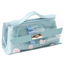 Wasserdichter Kosmetik-Organizer, reisefreundliche, transparente Kulturtasche mit doppelten Reißverschlussfächern, schnelles Auffinden von Artikeln