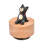 Manual Wind Up Wooden Music Box with Rotating-Spin kitten 1