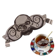 Moustache Drinking Protector Stainless Steel Moustache Guard SkullDesign Cup Protector