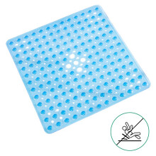 Tapis de douche en vinyle, sans latex, avec 164 ventouses, antidérapant, pour salle de bain, salle de sport et spa, lavable en machine,