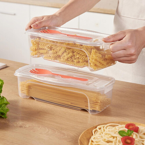 Microwave Pasta Cooker with Strainer 1.3 L with Lid  Fork 2