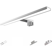 Lámparas de baño, iluminación sobre espejo, diseño moderno, acero inoxidable, pantalla acrílica, luces LED regulables para tocador, fácil