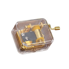 Hand Cranked Music Box In Acrylic Mechanism Musical-Swan Lake