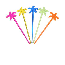 Swizzle Sticks, colorful, stirring, cocktail stirrers, for tiki bars, cafes, parties, reusable (100, coconut).