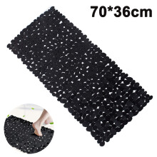 Tapis de bain luxueux, design élégant, séchage rapide, motif pierre, antidérapant, avec trous d'évacuation, surface antibactérienne et non