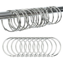 Anneaux de rideau de douche à glissement doux, lot de 24, en métal décoratif et antirouille, système de fixation par clip pour une installation