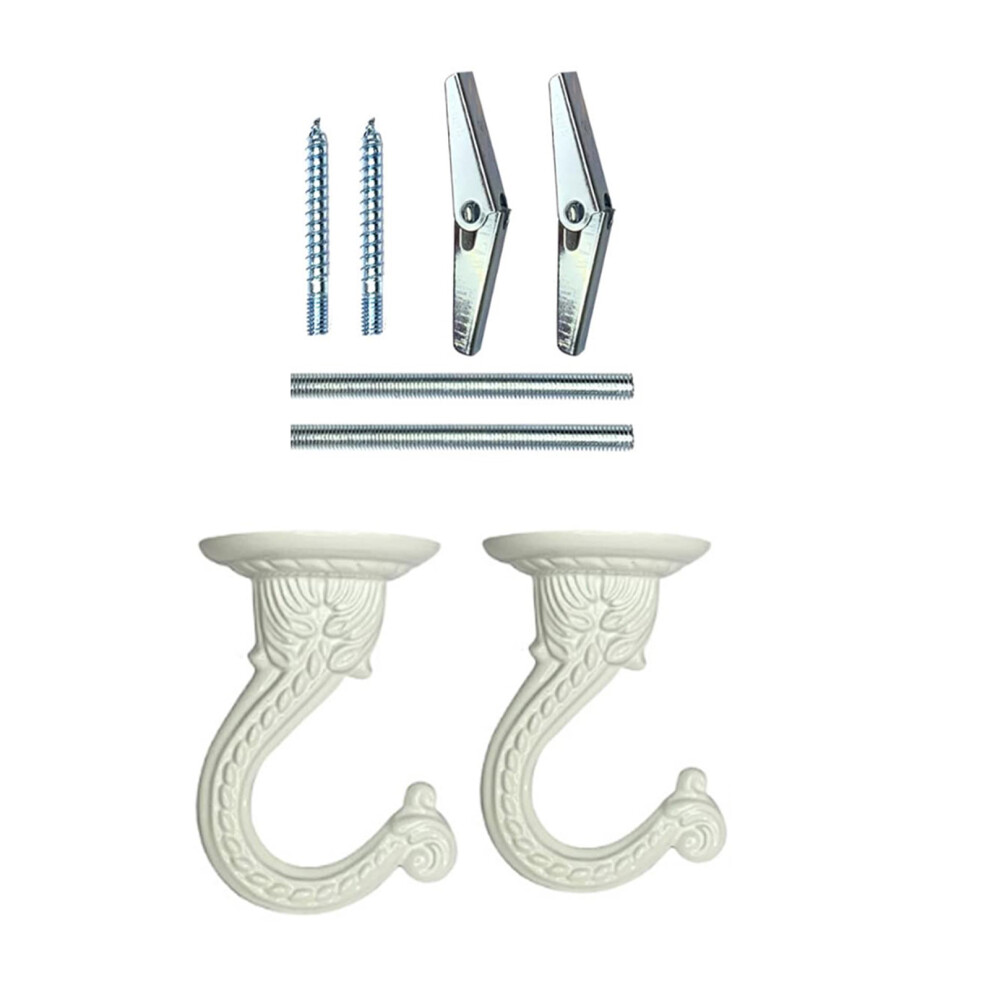 Set Of 2 Multipurpose Ceiling Hooks Hangers Ceiling Hooks-White 7695000449794