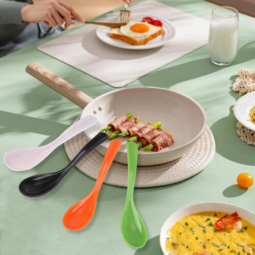 12Pack Egg Spoons, Plastic Spoons, Long Spoons, Jam Spoons,  Soup Spoons 2