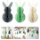 6pcs Lovely Rabbit Honeycomb Ornaments Tree Hanging-Gray 3