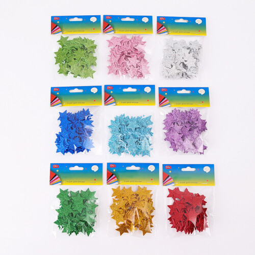 60PCS Glittering Star Sticker Adhesive Star Sticker for-Red 2