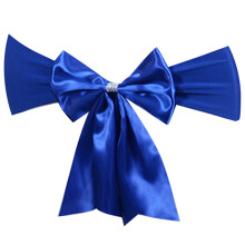 Elegant Chair Sash Bows Stretch Chair Cover Band-royal blue