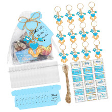 Ensemble de porte-clés pendentif pieds-20 installations bleu lac