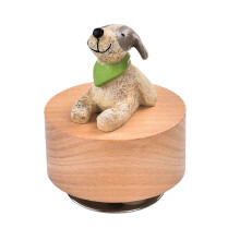 Rotating Music Box with Animal Toy Hand Crank-Spinning puppy