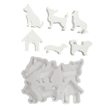 Dog Family Statue Silicone Molds for Candle Soap Making Dog