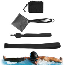 Swimming Training Belt, Strength Parachute Belt, Adjustable Waistband, Black, 30 cm