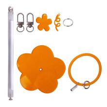 Polsgarendispenser met siliconen polskoord-Oranje bloemstijl