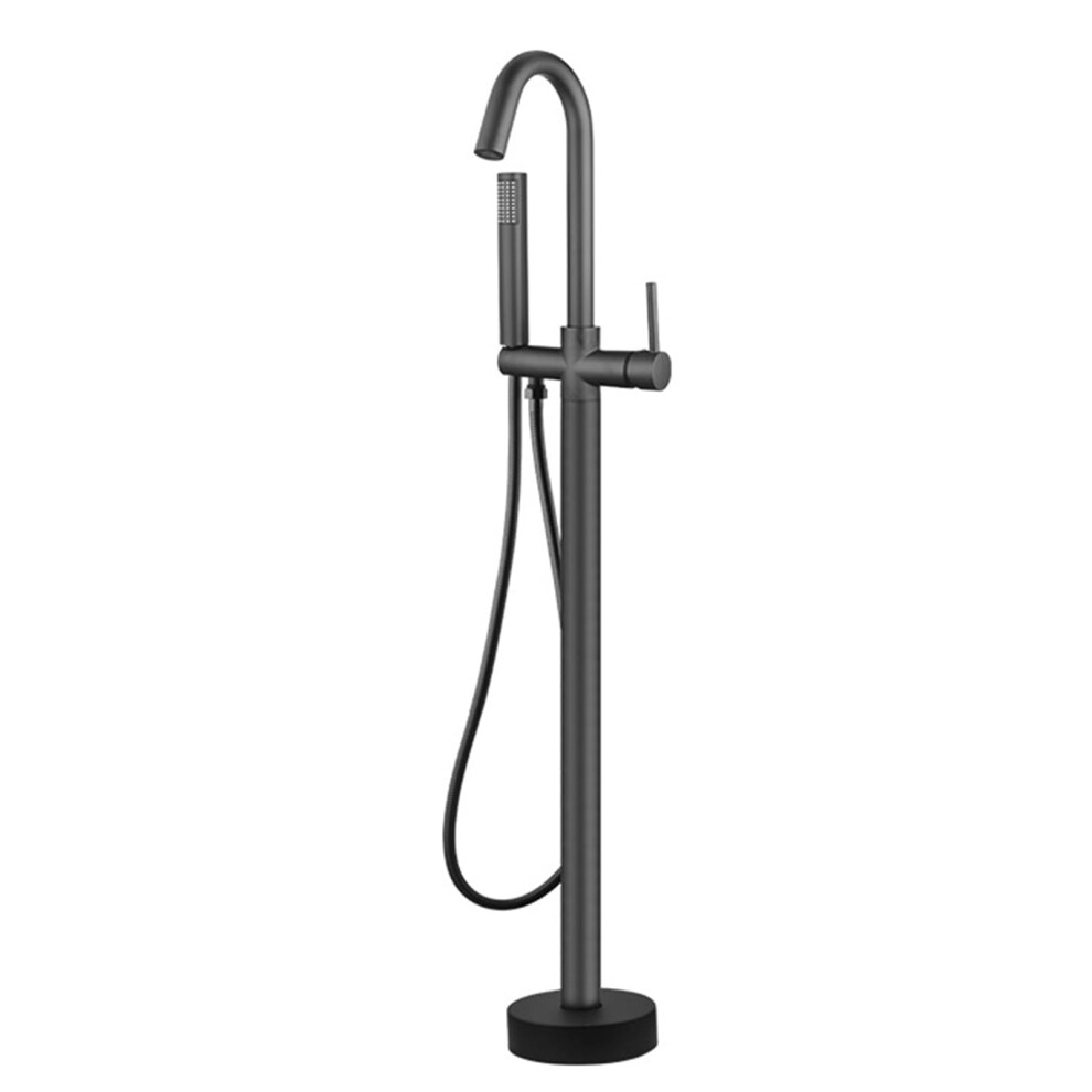 Freestanding Bathtub Faucet With Hand Shower, 360 Swivel Spout Solid Brass Black Bath Mixer Tap 9001264790059