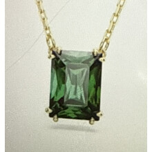 (Green rectangular diamond necklace) Devil's Eye Necklace, Dynamic Tassel Swan High Sparkle Austrian Crystal Necklace