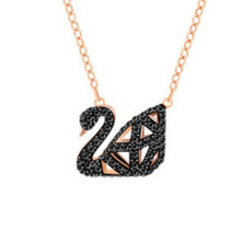 (Double-sided hollowed-out swan necklace) Devil's Eye Necklace, Swarovski Dynamic Tassel Swan Necklace